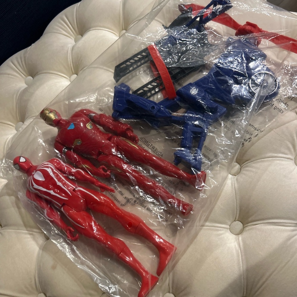 Spiderman 🕷️ Ironman Super Heroes flying helicopter Toys set kids age 2 and up